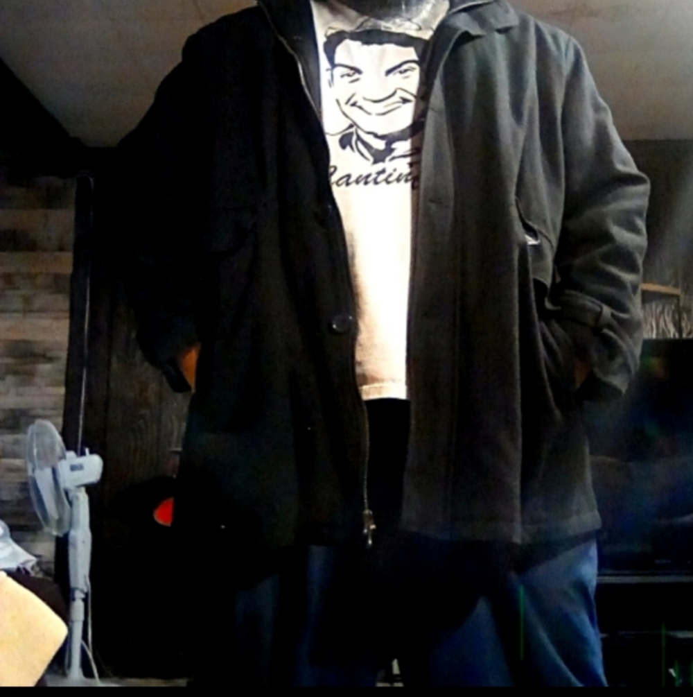 King size wool hooded winter & Spring  trenchcoat 60 % Wool, Vintage